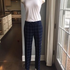 Trina Turk navy plaid pants